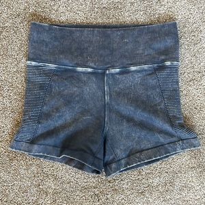 Avocado Distressed Faux Denim